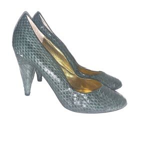 Dolce Vita Leather Dark Green Snake Pattern Pumps 9.5